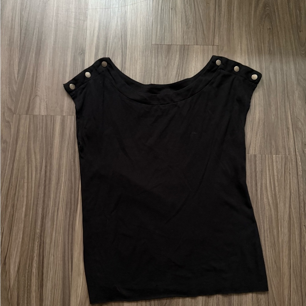 Black Women's Top with studded Accents